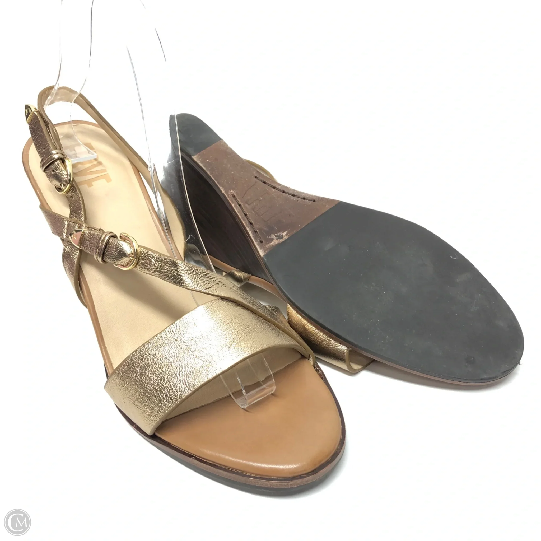 Sandals Designer By Frye In Gold, Size: 10 - Image 3