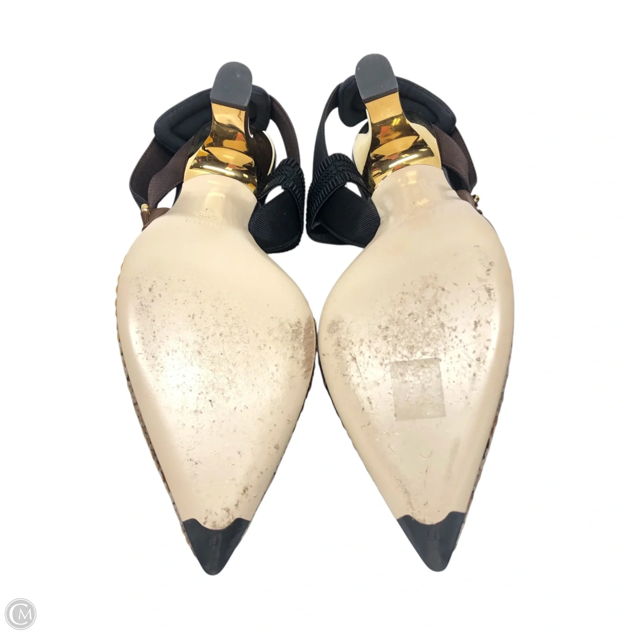 Shoes Luxury Designer By Fendi In Black & Brown, Size: 10.5 - Image 5